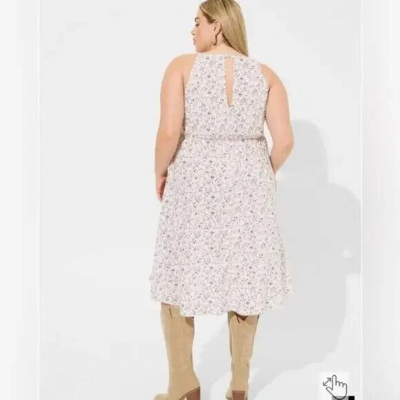 NWT Torrid Ditsy Floral Dew Challis Halter Hi Low Dress in Size 2 (18/20) - Picture 9 of 15